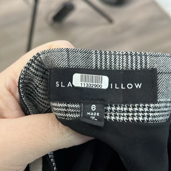 Slate & Willow Black and Gray Plaid Drape Front Skirt With Side Zipper Size 6 - Picture 7 of 9